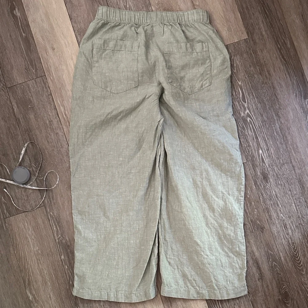 CYNTHIA ROWLEY | Light Green Wide Leg Linen Pants - Picture 6 of 13